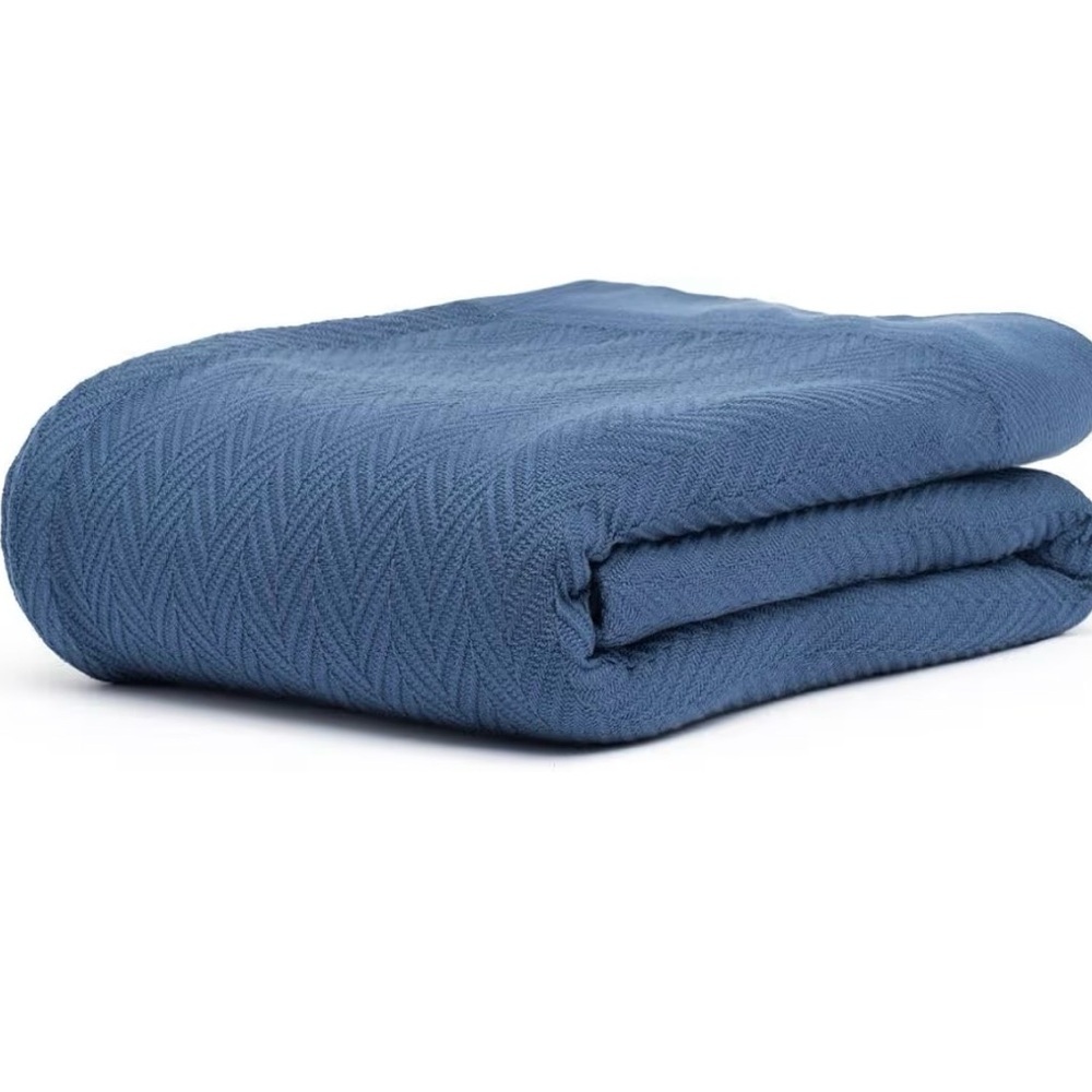 Luxury Herringbone Cotton Blanket for twin Bed - Soft & Cozy All-Season